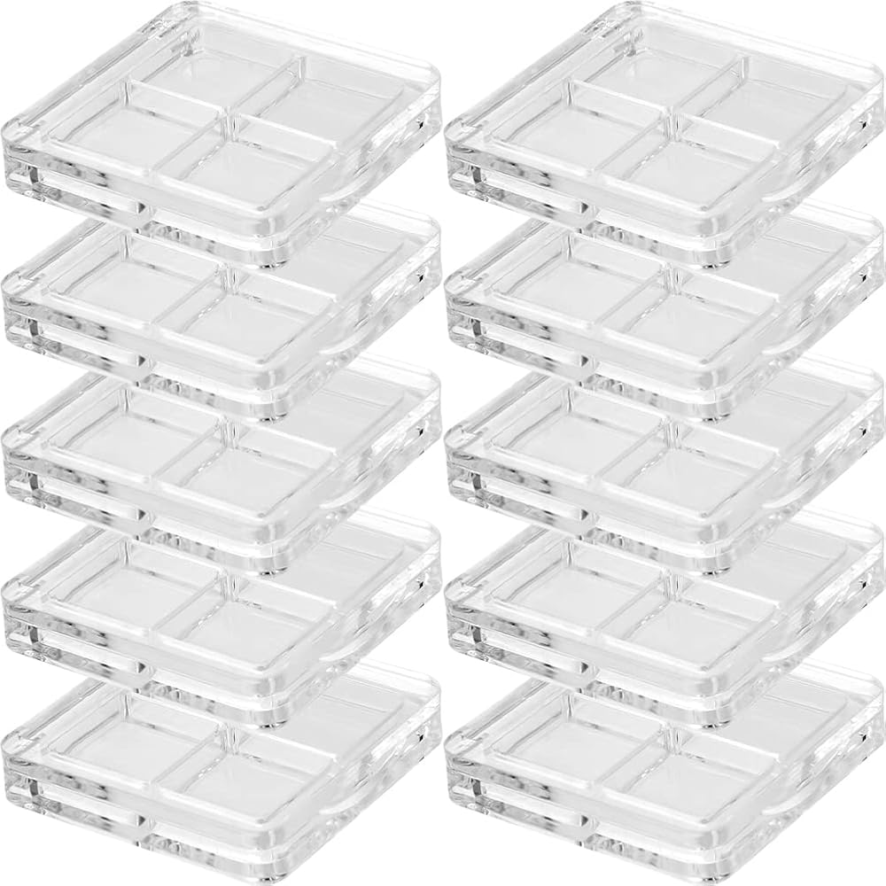 Amazon.co.jp: 10個セット 透明 アイシャドウ分け収納ボックス 4